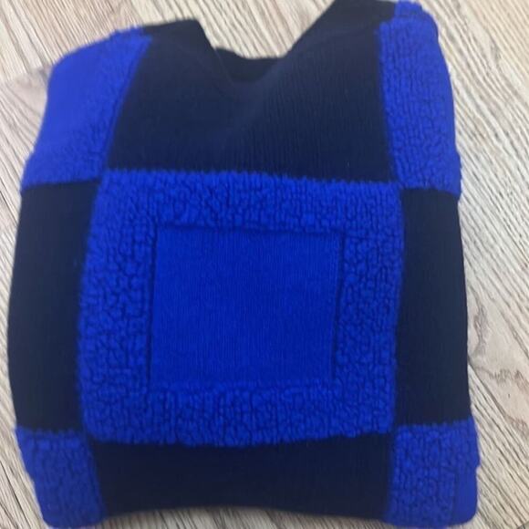 SWEATER  THICK‎ WARM KNITTED 100% WOOL BLUE & BLACK SIZE M - Picture 10 of 10